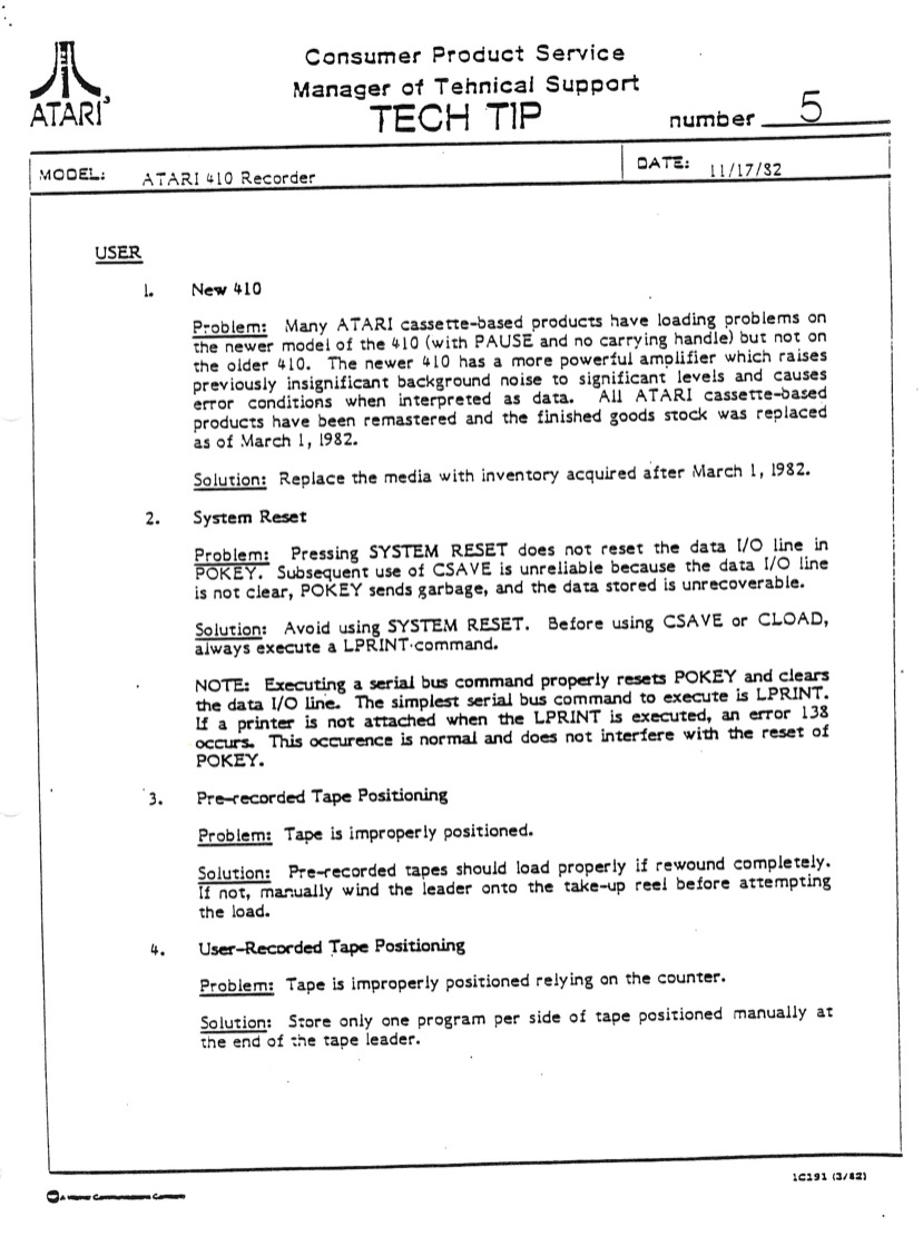 Atari Tech Tip 5