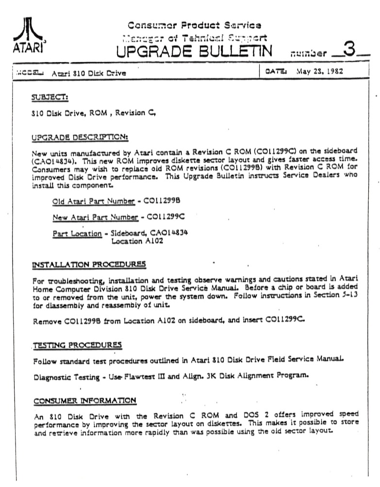 Atari Upgrade Bulletin 3